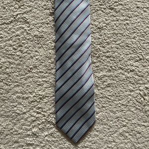Ermenegildo Zegna Silver/Blue/Red Striped Tie